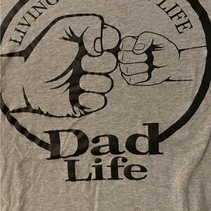 Gray 'Dad Life' Graphic T-Shirt Dad Child Fist Pump